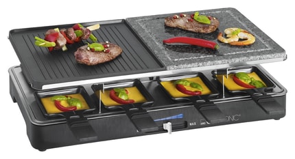 Abbildung 2in1: Heißer Stein und Raclette