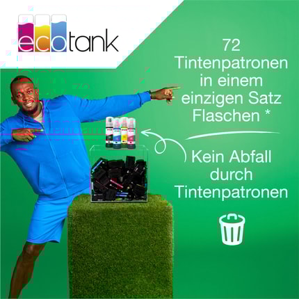 Abbildung Sparen Sie bis zu 90 % an Druckkosten mit den patronenfreien EcoTank Druckern von Epson.