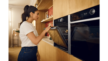 Abbildung Für ein sanftes Öffnen und Schließen der Ofentür.