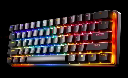 Abbildung Kabelgebundene Gaming-Tastatur mit anpassbaren Schaltern und einem kompakten Formfaktor von 60 %