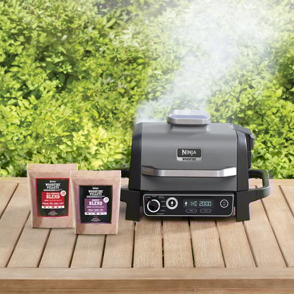 Abbildung Elektrischer Outdoor Grill, Smoker und Heißluftfritteuse mit 6 Kochfunktionen