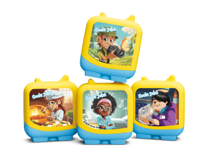 Abbildung Staunen, Stapeln, Sammeln - entdecke jetzt unser neues Clever Tonies 4er Set mit dem Groß und Klein spannende Berufe kennenlernen können