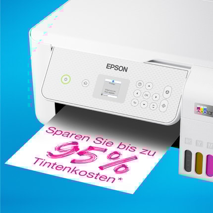 Abbildung Sparen Sie bis zu 95 % an Druckkosten*  mit den patronenfreien EcoTank Druckern von Epson