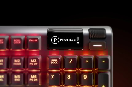 Abbildung Gaming-Tastatur mit mechanischen Schaltern und OLED-Smart-Display