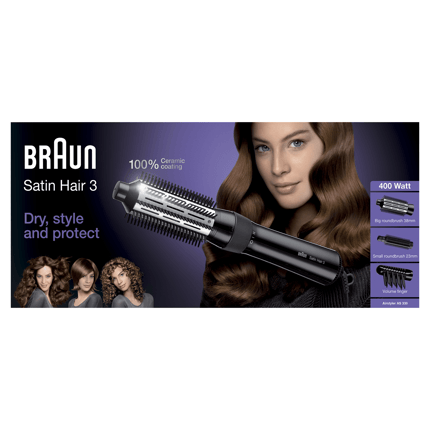 Abbildung Braun Satin Hair 3 Airstyler. Trocknen, stylen und schützen mit 100 % Keramikbeschichtung.