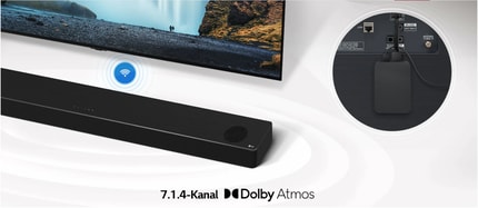 Abbildung Kabellose Audioübertragung in hoher Qualität zwischen TV und Soundbar