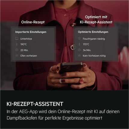 Abbildung AEG KI-Rezept-Assistent: Verfeinert traditionelle Rezepte mit Dampf