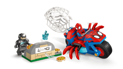 Abbildung Spidey auf Verfolgungsjagd: Actionreiches Motorrad-Duell gegen Rhino mit Netz und Pizza-Chaos!