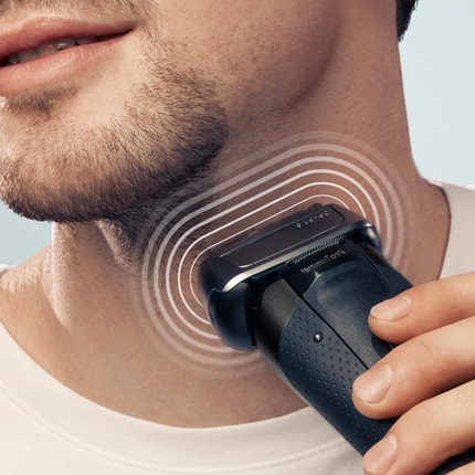 Abbildung AutoSense-Technologie, effizient, selbst bei dichten Bärten