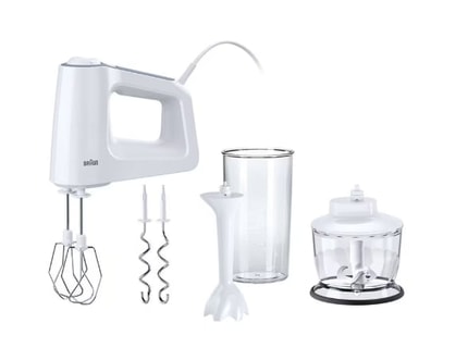 Abbildung Der vielseitige MultiMix 3 Handmixer bietet ergonomischen Komfort und praktische Funktionen für eine schnelle, einfache Backvorbereitung