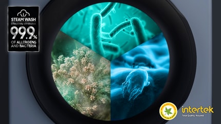 Afbeelding van het hygiënische stoomprogramma: Hygiënisch schoon en bacterievrij – perfect voor mensen met allergieën.
