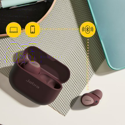 Abbildung Jabra Elite 10. Unsere besten Earbuds für Arbeit und Freizeit: Kristallklare Anrufe, ganztägiger Tragekomfort und Dolby Atmos Sounderlebnis