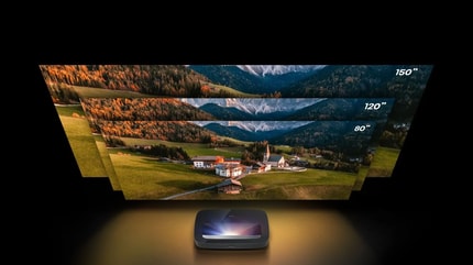 Abbildung 80''-150" Projektionsgröße