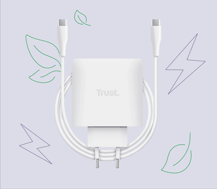 Abbildung Praktisches GaN-USB-Ladegerät mit 65 W und 4 Anschlüssen zum gleichzeitigen Laden von vier Geräten