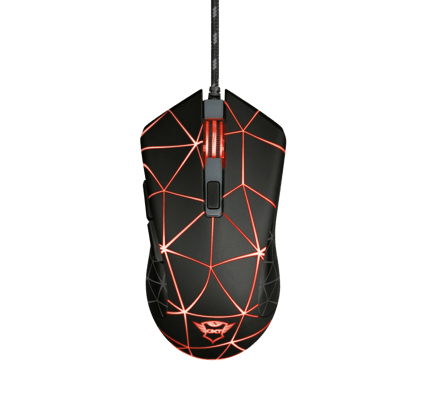 Abbildung Präzise Gaming-Maus mit strukturierten Seiten und einzigartigem LED-Lichtdesign