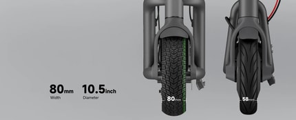 Abbildung Schlauchlose 10,5-Zoll-Offroad- Reifen mit 80 mm Breite