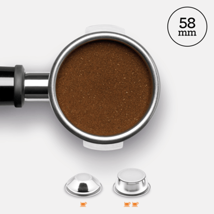 Abbildung Professioneller 58-mm-Edelstahl-Siebträger für eine 22-g-Dosis