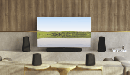 Abbildung Blitzschnell zum 5.1-Soundsystem und Kabellos erweiterbar.