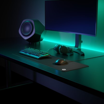 Abbildung Stoff-Mauspad mit vernähten Kanten für eine höhere Strapazierfähigkeit