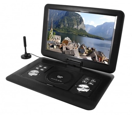 Abbildung Tragbarer DVD-Player mit DVB-T2 HD-Tuner und 15.4" TFT Bildschirm