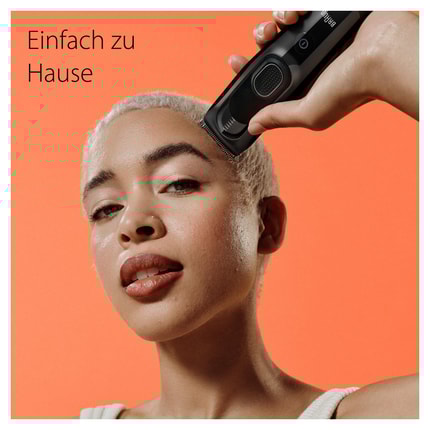 Abbildung Müheloses Schneiden und Styling Ihrer Haare für zu Hause mit dem Braun Haarschneider