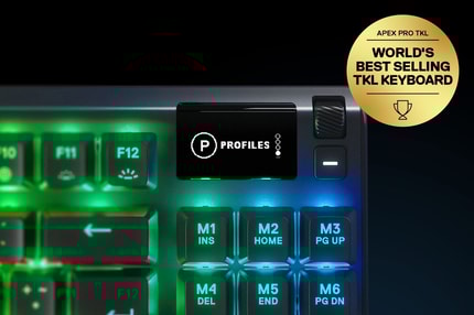 Abbildung Gaming-Tastatur ohne Ziffernblock mit anpassbaren, mechanischen Schaltern