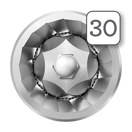 Abbildung Integriertes europäisches Baratza® Präzisionsmahlwerk mit 30 Mahlgraden