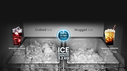 Abbildung Doppelter Eiswürfelbereiter im Gefrierschrank