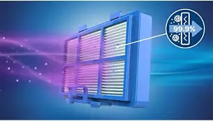 Abbildung Das Allergy H13 Filtersystem fängt > 99,9 % Feinstaub auf