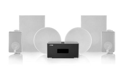 Abbildung Der perfekte Verstärker für Decken-, Wand- und Outdoor-Lautsprecher