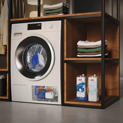 Abbildung Bestes Flüssigwaschmittelsystem auf Knopfdruck