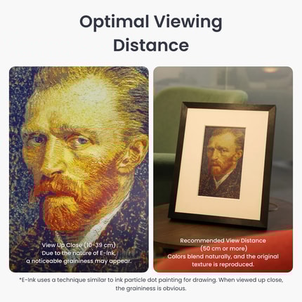 Abbildung Intelligenter E-Ink Bilderrahmen mit KI-generierter Kunst