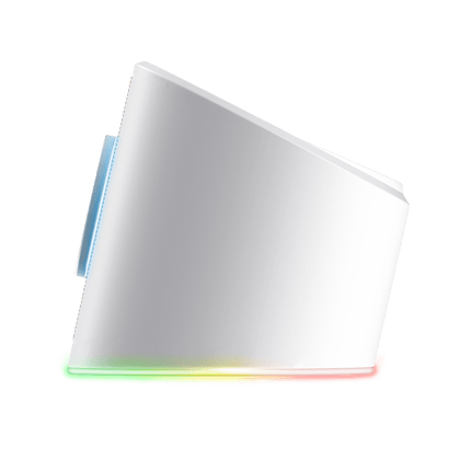 Abbildung Stereo-Soundbar mit RGB-Beleuchtung und platzsparendem Design