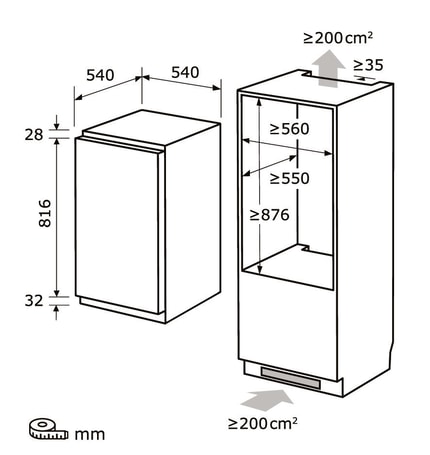 Abbildung Exquisit Einbau Vollraumkühlschrank EKS131-V-040F