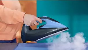 Abbildung Exklusive SteamGlide Elite Bügelsohle mit verbesserter Kratzfestigkeit und Quick Calc Release für langanhaltende Leistung