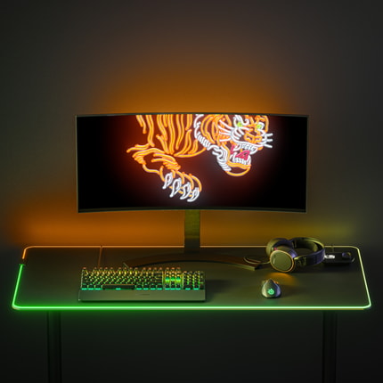 Abbildung Mauspad aus mikrogewebtem Stoff mit Gaming-Beleuchtung