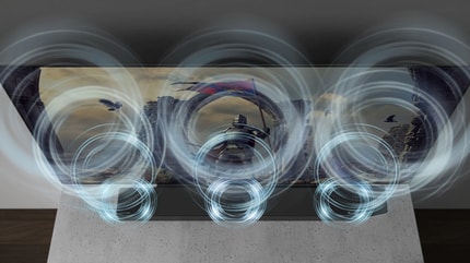 Abbildung Dolby Atmos Soundbar mit drei Upfiring-Kanälen