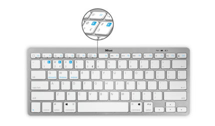 Abbildung Extrem dünne, kabellose Tastatur mit Bluetooth-Technologie für Ihren PC, Laptop, Tablet und Smartphone