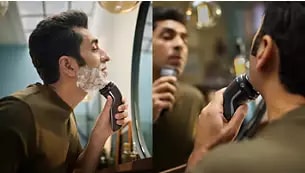 Abbildung Nass- und Trockenrasur am Waschbecken oder unter der Dusche