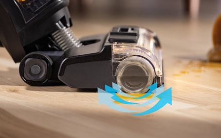 Abbildung 4-mal schneller und gründlicher reinigen mit der HydroScrub™-Technologie