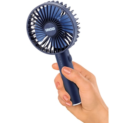 Abbildung Ob sanft oder mit viel Effet: Der kompakte HANDVENTILATOR Breezy II liefert auf Knopfdruck erfrischende Brisen in fünf Geschwindigkeitsstufen