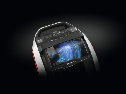 Abbildung Bodenstaubsauger ohne Beutel für maximale Saugleistung in kompaktem Design.