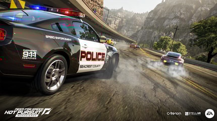 Abbildung Es wird Zeit, die Verfolgung wieder aufzunehmen - in Need for Speed Hot Pursuit Remastered.