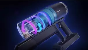 Abbildung Durch die PowerCyclone 8 Technologie wird mehr Staub bei weniger Akkuverbrauch beseitigt