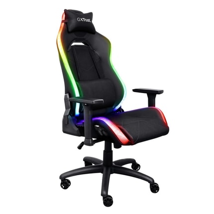 Abbildung Bequemer, vollständig einstellbarer Gaming-Stuhl mit RGB-Beleuchtung