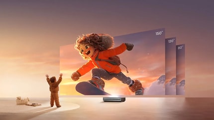 Abbildung 80''-150'' Projektionsgröße