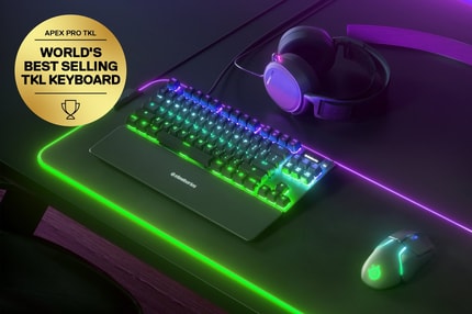 Abbildung Gaming-Tastatur ohne Ziffernblock mit anpassbaren, mechanischen Schaltern