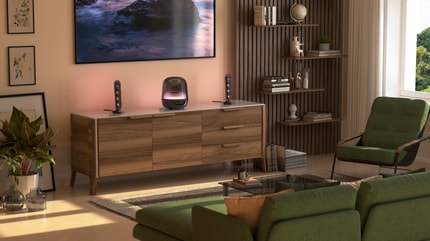 Abbildung Belebe dein Zuhause mit sattem Klang, Umgebungslicht und zeitlosem Design