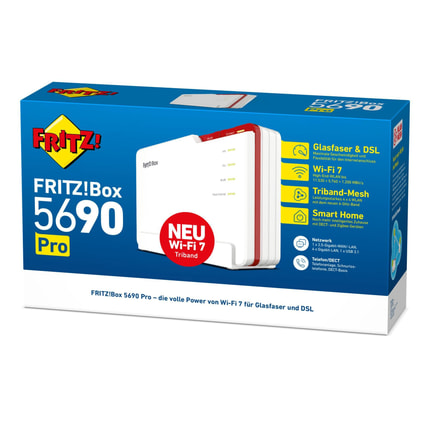 Abbildung Die Premium-FRITZ!Box für Glasfaser und DSL mit Wi-Fi 7 und Zigbee