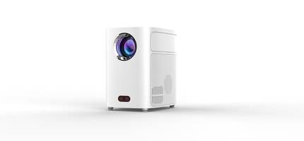 Abbildung Bringen Sie Ihren Mini-Videoprojektor mit und genießen Sie gestochen  scharfe und detaillierte Bilder von überall!